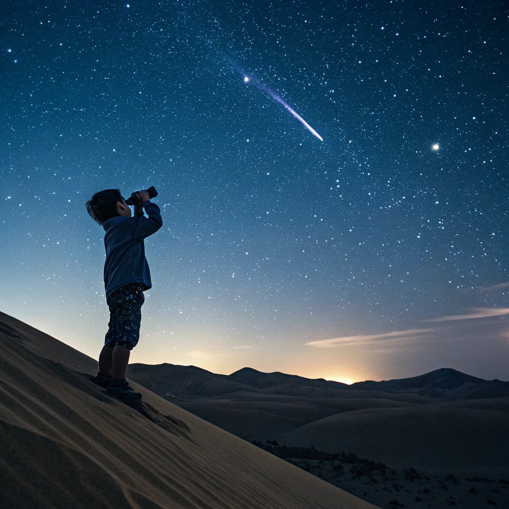 Hvězdná obloha na duně pouště Rub al Khalí
